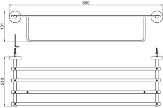 Полка для полотенец Aquatek Бетта AQ4615CR хром